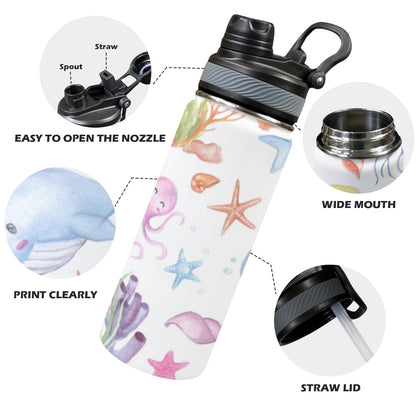 Under The Sea - Insulated Water Bottle with Dual-Use Lid (18oz) Insulated Water Bottle with Dual-Use Lid (18oz) Printed Offshore