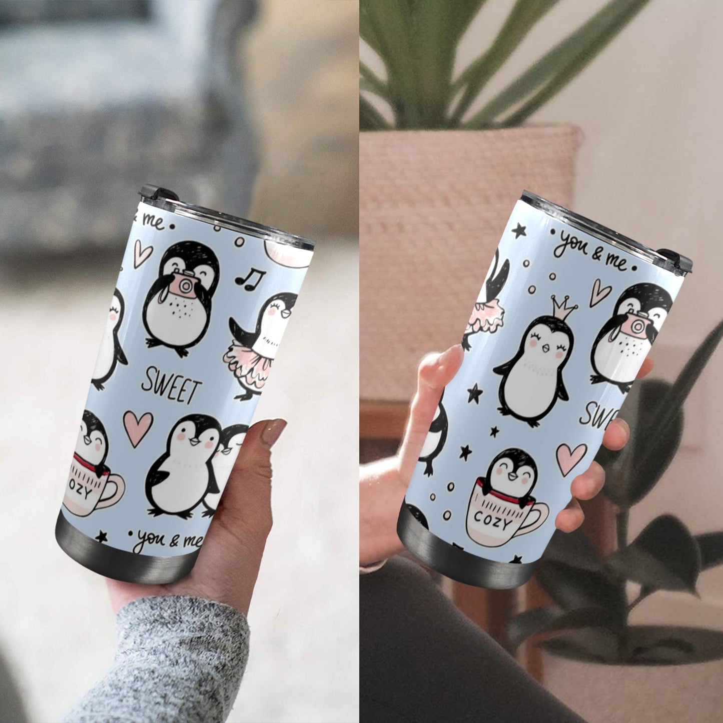 Penguin Love - 20oz Travel Mug / Tumbler