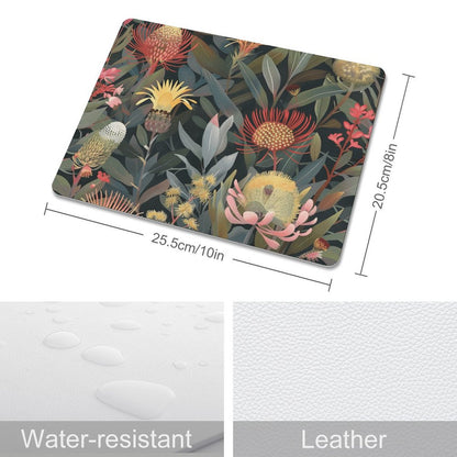 Australian Native Flowers - Leather Mouse Pad