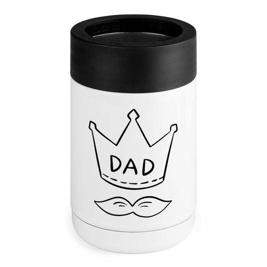 Dad, Crown And Moustache - Stainless Steel Can Cooler