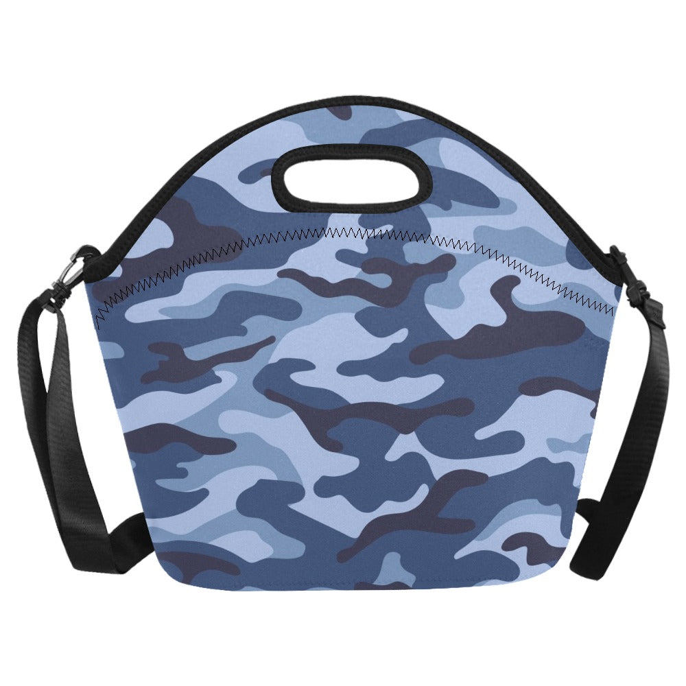 Blue Camouflage - Neoprene Lunch Bag/Large Neoprene Lunch Bag/Large Printed Offshore