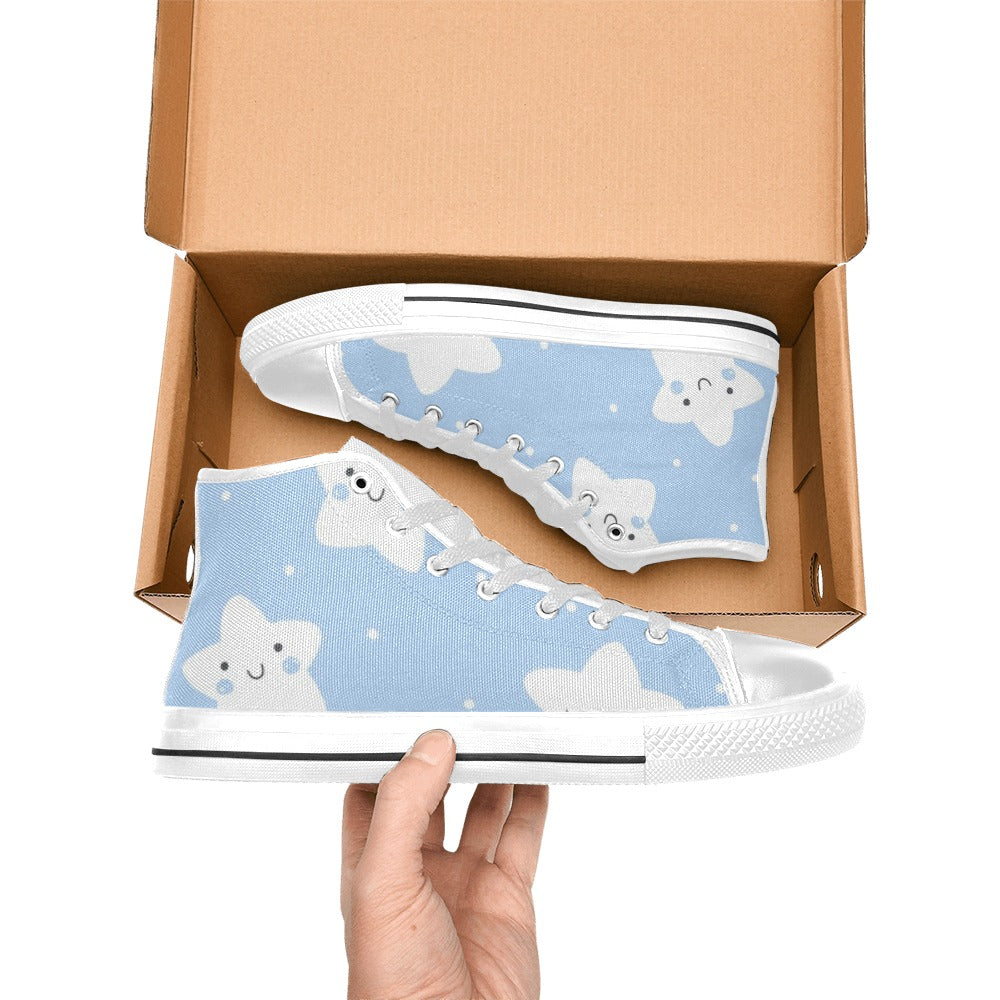 Happy Stars - Kids' High Top Canvas Shoes