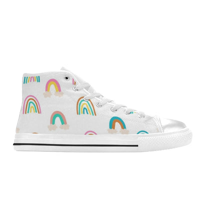 Cloud Rainbows - Kids' High Top Canvas Shoes