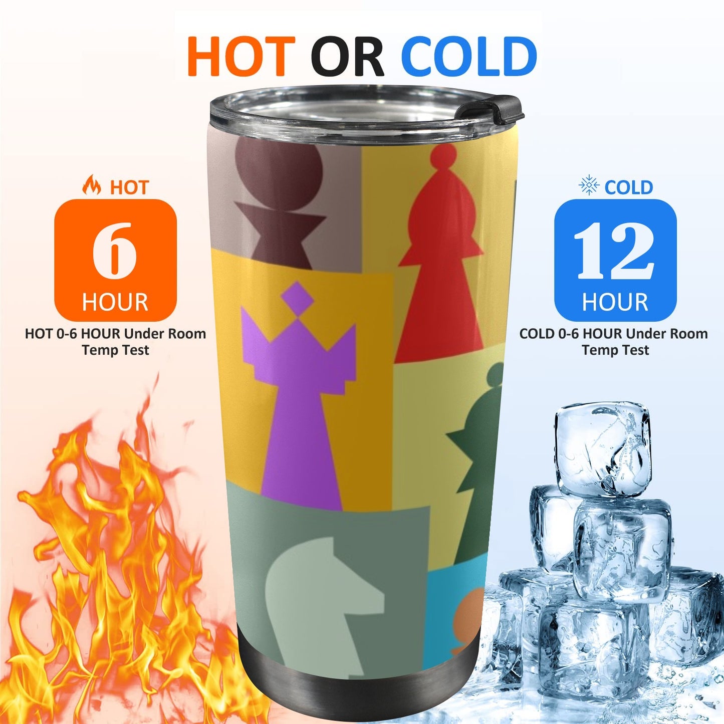 Colourful Chess - 20oz Travel Mug / Tumbler