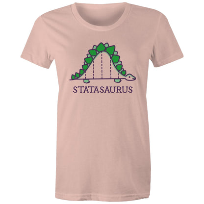 Statasaurus, Maths - Womens T-shirt Pale Pink Womens T-shirt Maths Printed In Australia