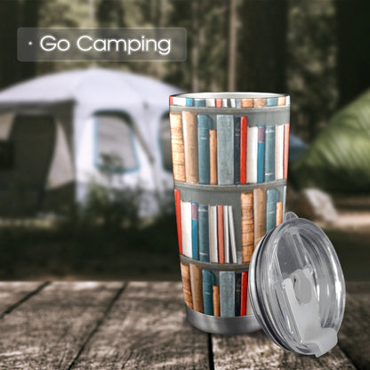 Books - 20oz Travel Mug with Clear Lid