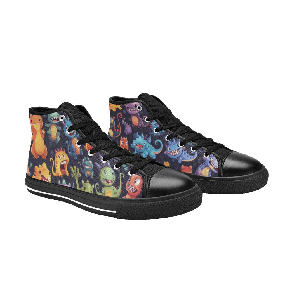 Monster Mania - Kids High Top Canvas Shoes