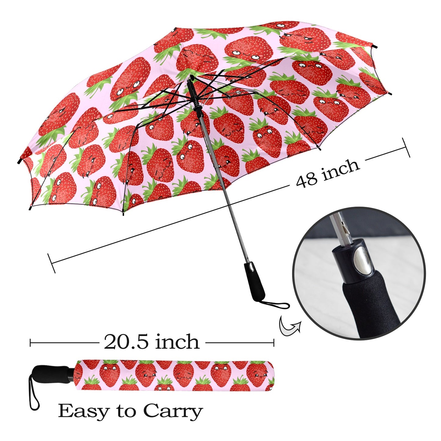 Strawberry Characters - Semi-Automatic Foldable Umbrella Semi-Automatic Foldable Umbrella Printed Offshore