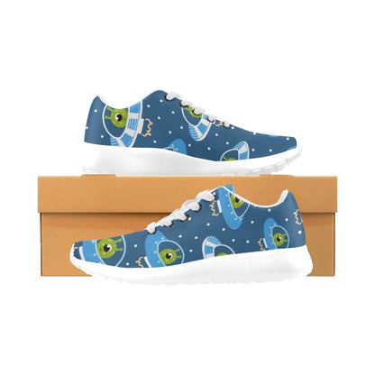 Cute Aliens in UFOs - Kids Sneakers