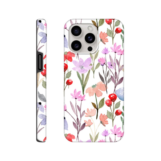 Watercolour Flowers - Phone Tough Case iPhone 15 Pro Max Phone Case Plants