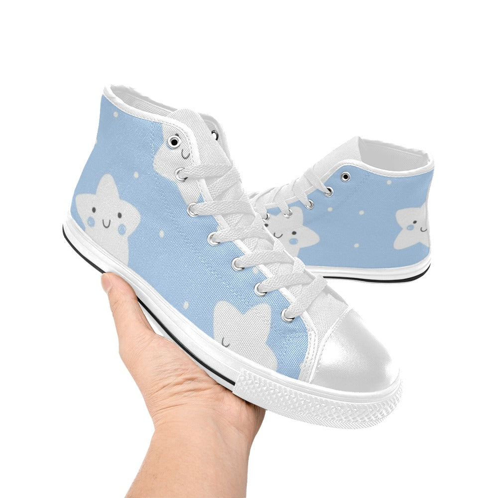 Happy Stars - Kids' High Top Canvas Shoes