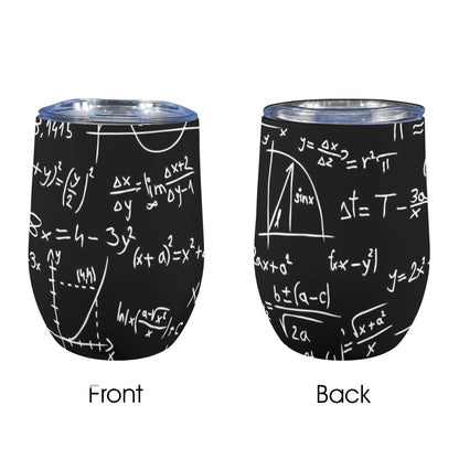 Equations - 12oz Wine Tumbler 12oz Wine Tumbler Maths Printed Offshore Science