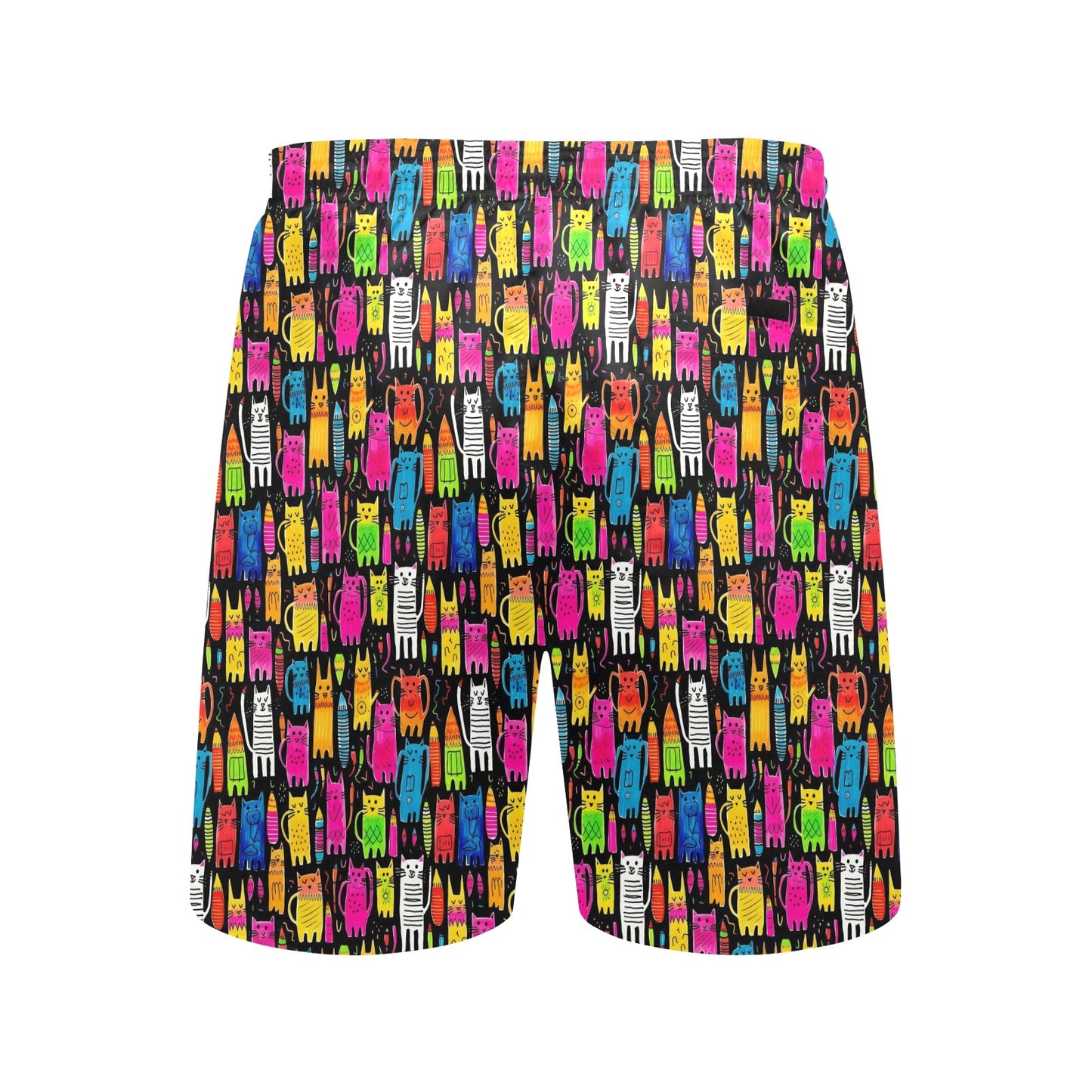 Colourful Cats - Men's Mid-Length Beach Shorts