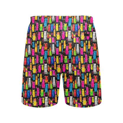 Colourful Cats - Men's Mid-Length Beach Shorts