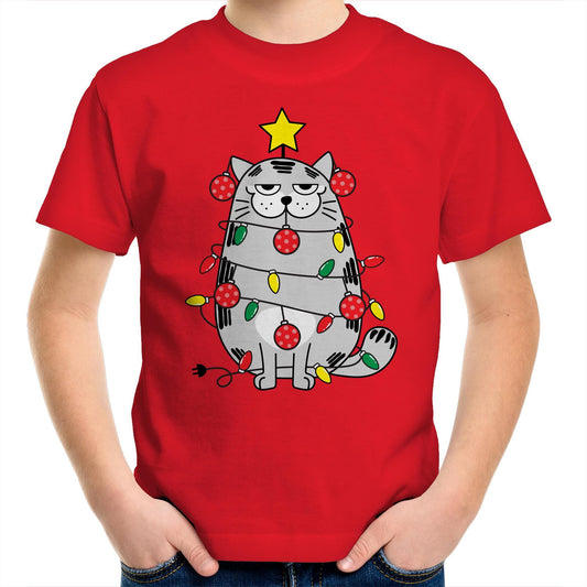 Christmas Cat - Kids Youth T-Shirt