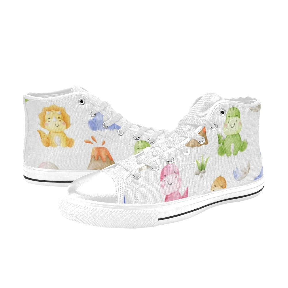 Hatching Dinosaurs - Kids' High Top Canvas Shoes