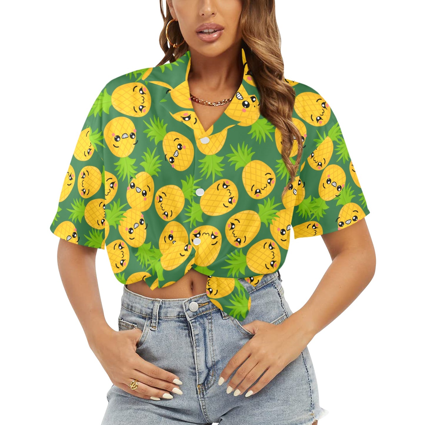 Cool Pineapples - Womens Hawaiian Shirt