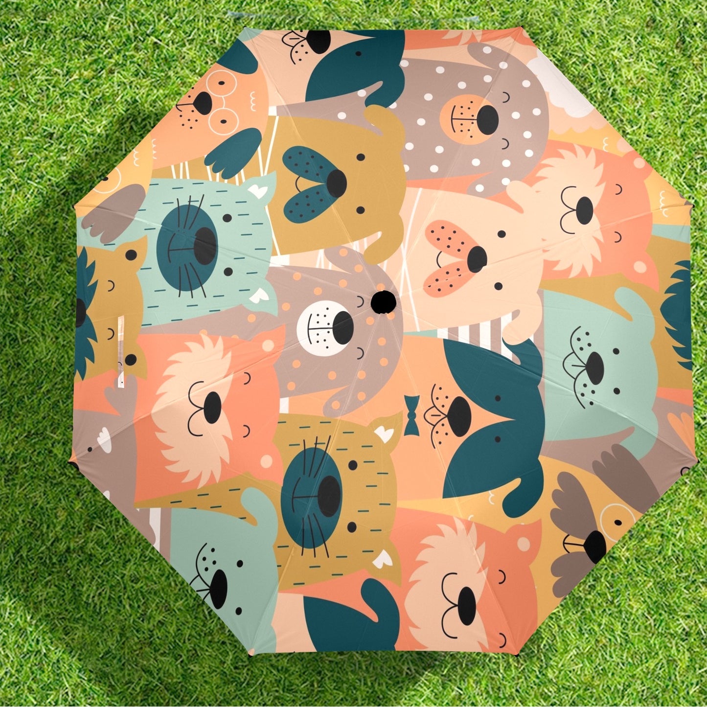 Lots Of Dogs - Semi-Automatic Foldable Umbrella