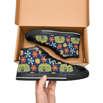 Hippy Caravan - Men's High Top Canvas Shoes