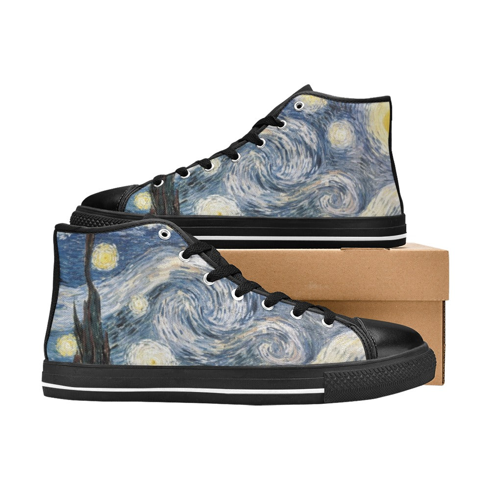 Starry Night - Men's High Top Canvas Shoes