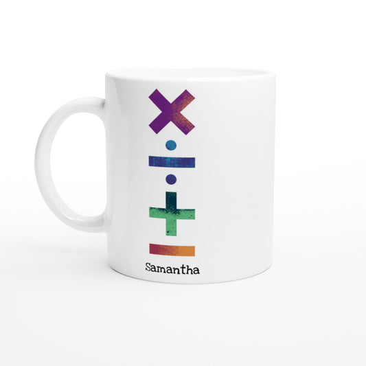 Personalise - Maths Symbols - White 11oz Ceramic Mug Default Title Personalised Mug customise Maths personalise Science