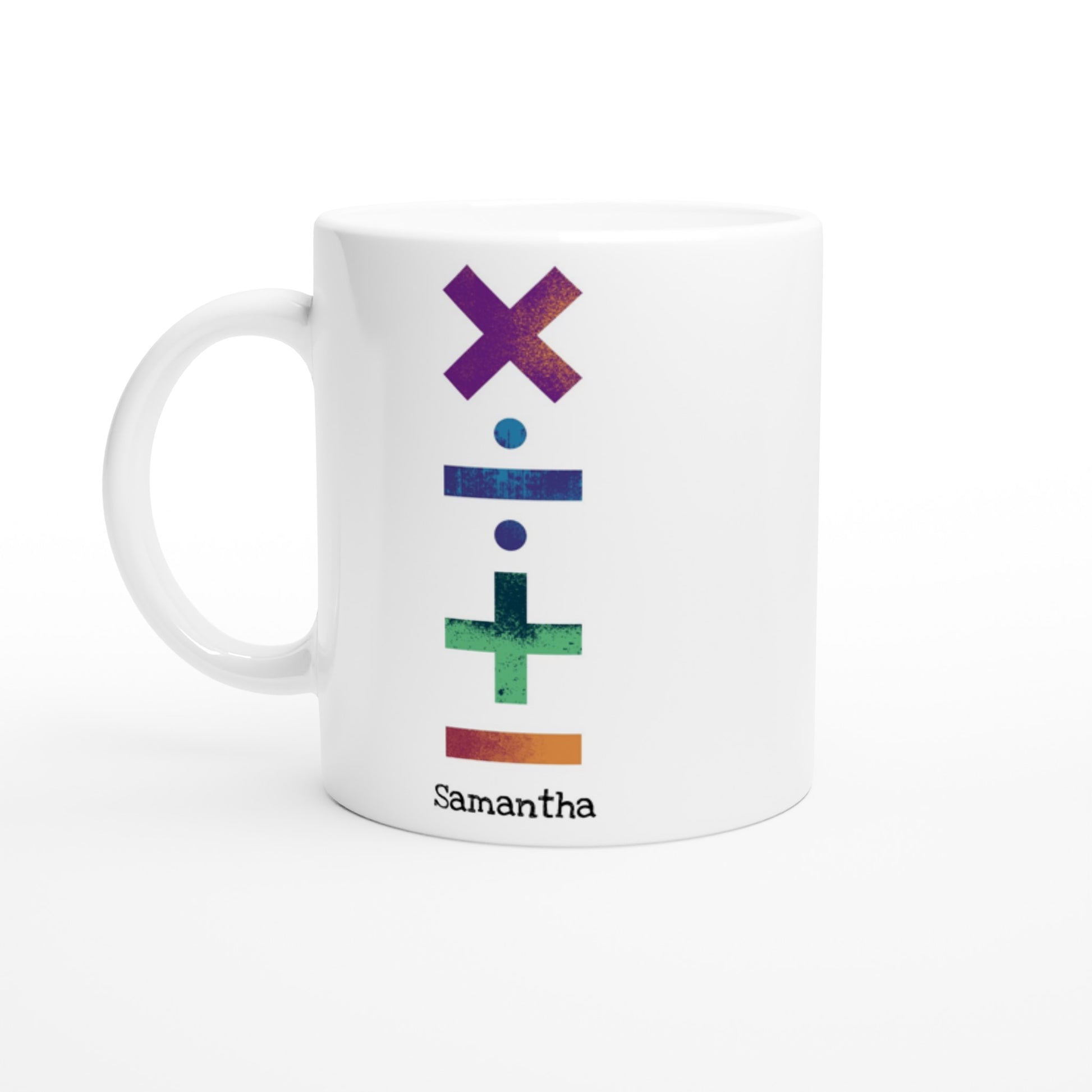 Personalise - Maths Symbols - White 11oz Ceramic Mug Default Title Personalised Mug customise Globally Fulfilled Maths personalise Science