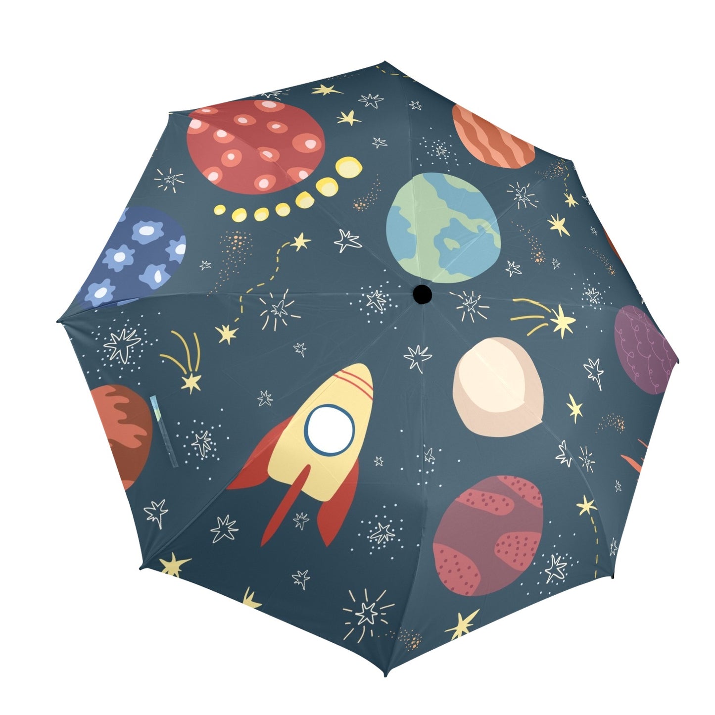 Rocket and Planets In Space - Semi-Automatic Foldable Umbrella