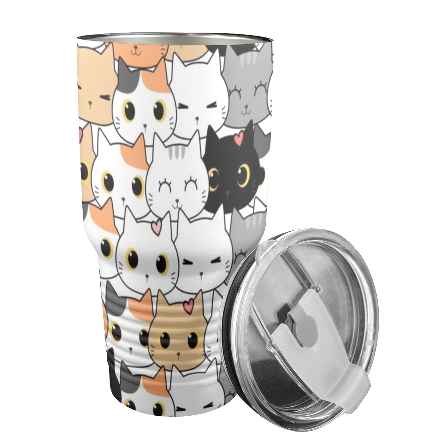 Cute Cartoon Cats - 30oz Insulated Stainless Steel Mobile Tumbler