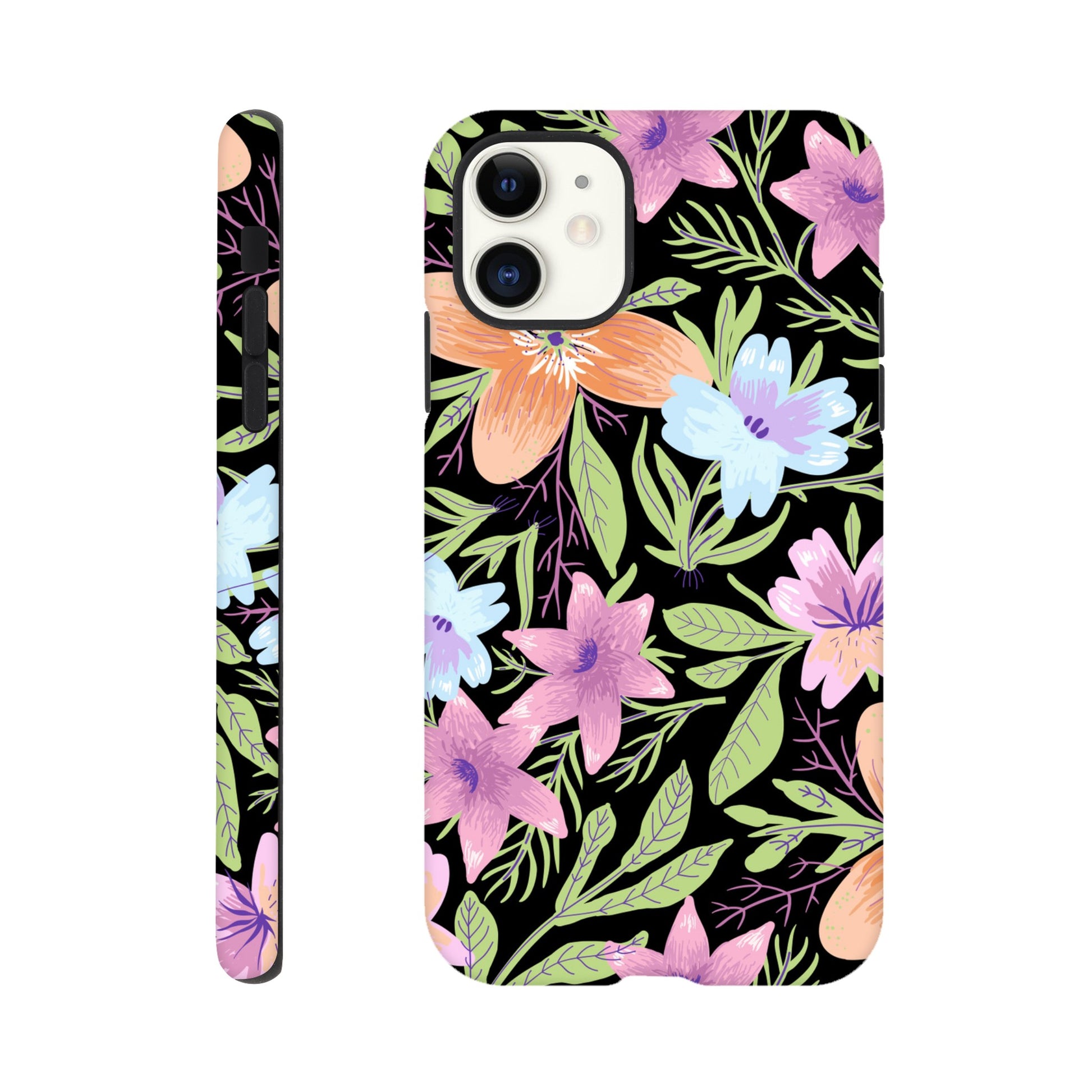 Black Floral - Phone Tough Case iPhone 11 Phone Case Globally Fulfilled