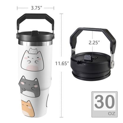 Cats - 30oz Tumbler with Top Handle