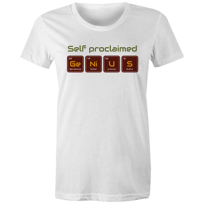 Self Proclaimed Genius, Periodic Table - Womens T-shirt