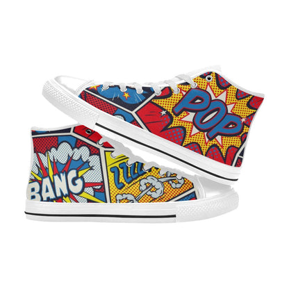 Comic Book - Kids High Top Canvas Shoes