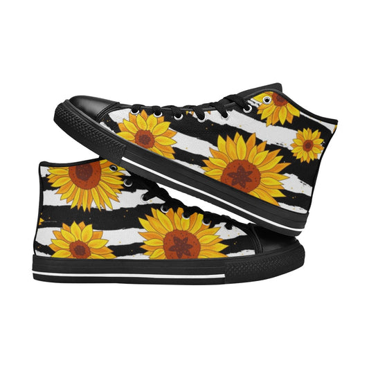 Sunflower Stripes - Women's High Top Canvas Shoes