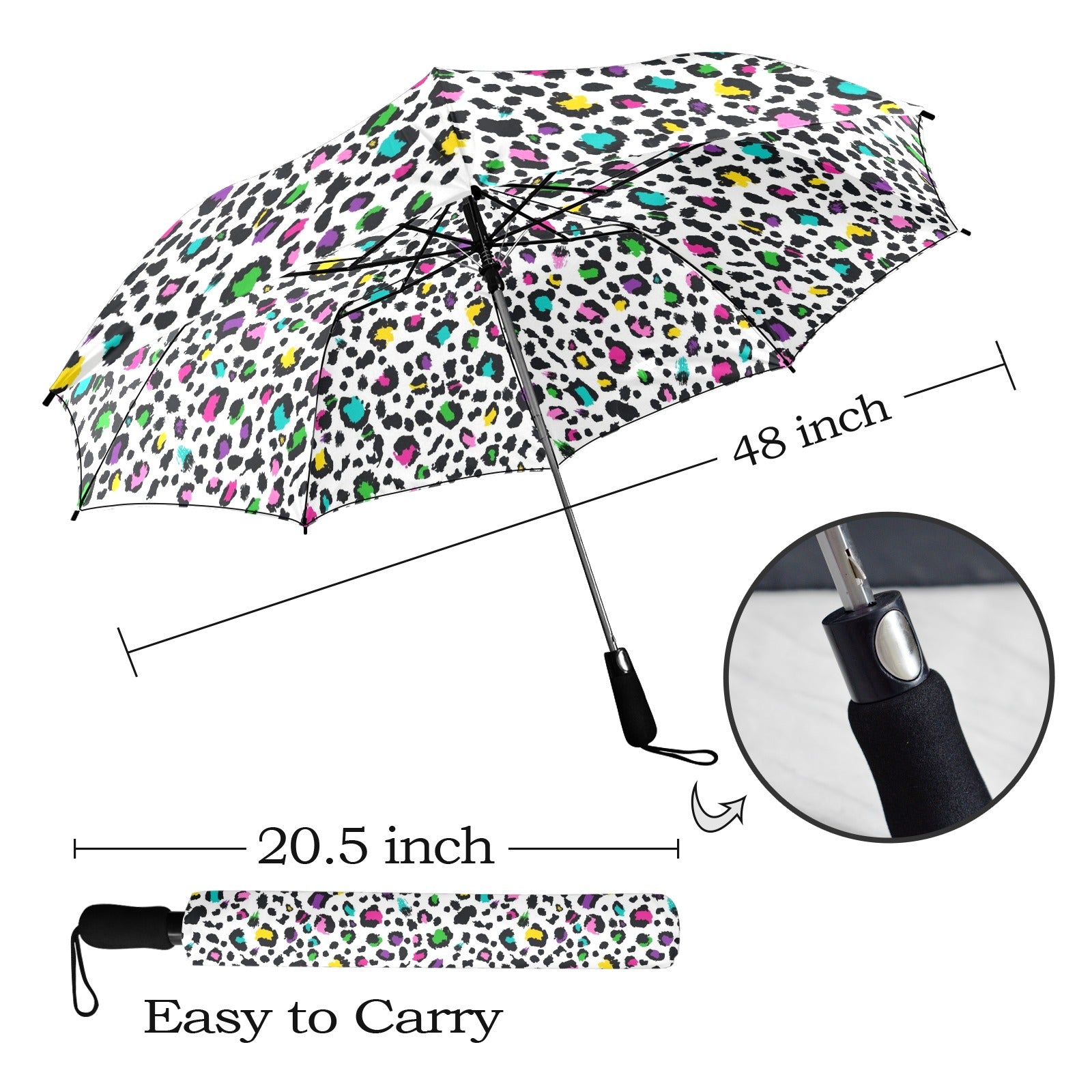 Animal Print In Colour - Semi-Automatic Foldable Umbrella Semi-Automatic Foldable Umbrella Printed Offshore