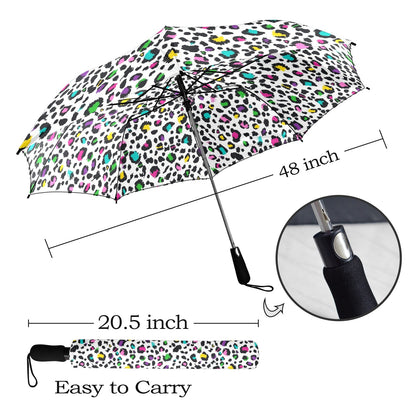 Animal Print In Colour - Semi-Automatic Foldable Umbrella Semi-Automatic Foldable Umbrella