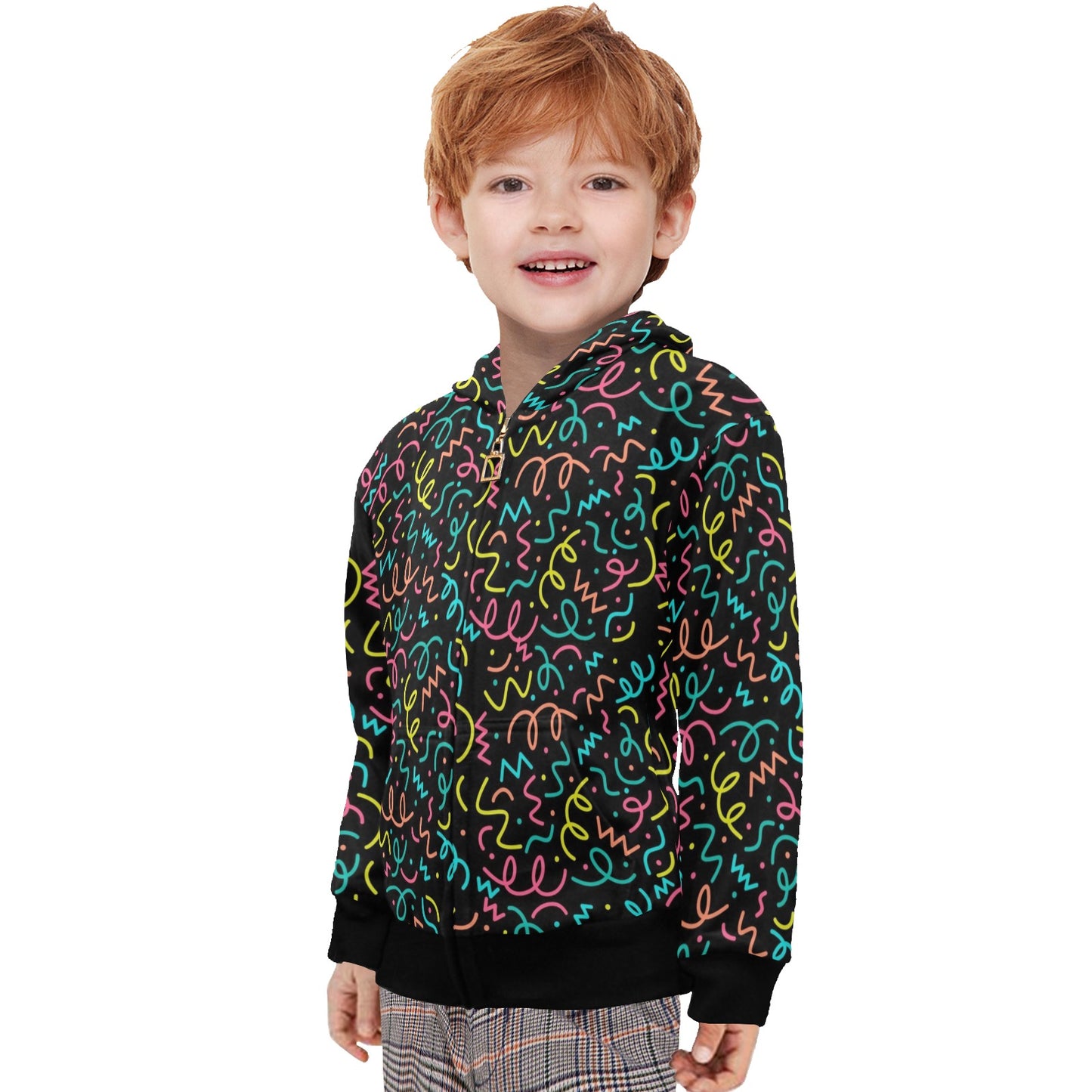 Squiggle Time - Junior Boys Zip Up Hoodie