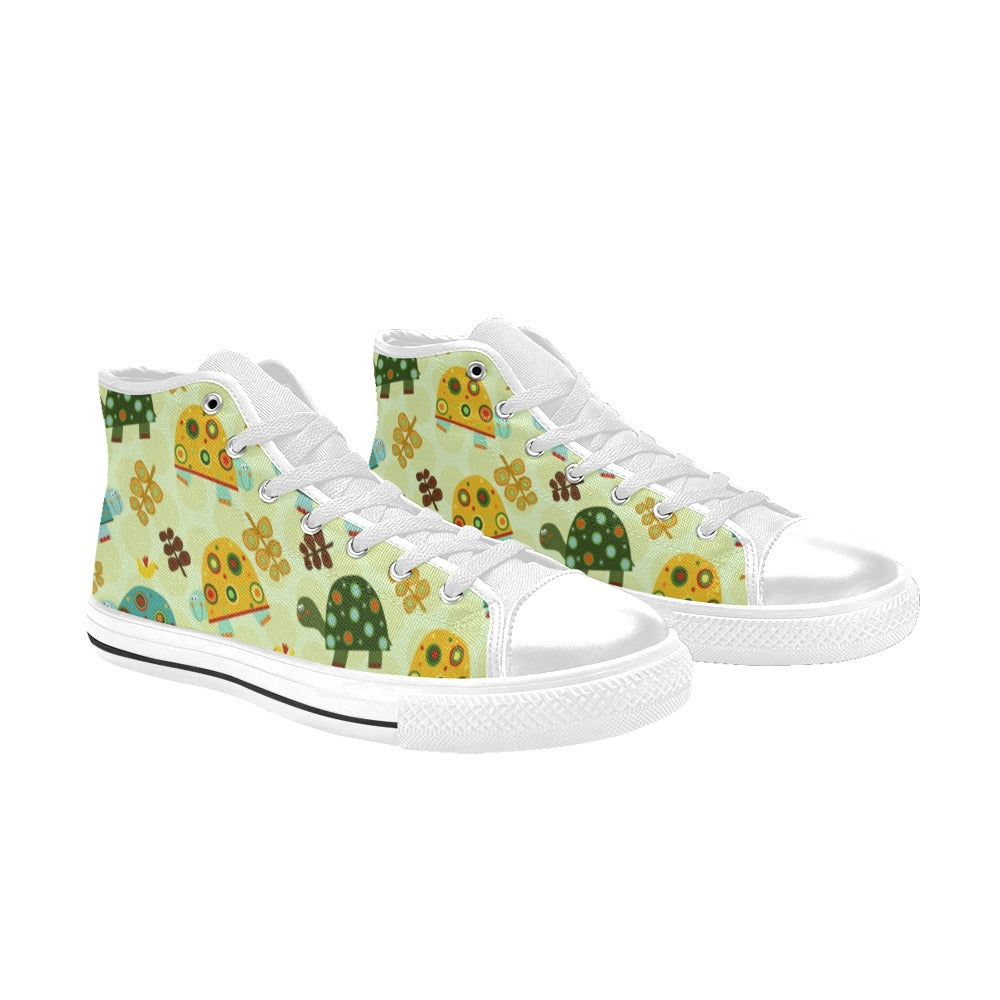 Retro Turtles - Women's High Top Canvas Shoes