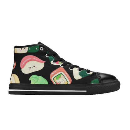 Happy Sushi - Kids High Top Canvas Shoes Kids High Top Canvas Shoes Food Printed Offshore