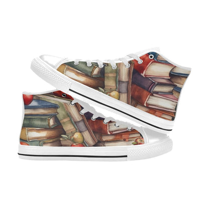 Watercolour Books - Men's High Top Canvas Shoes