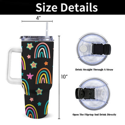 Rainbows - 40oz Tumbler with White Handle