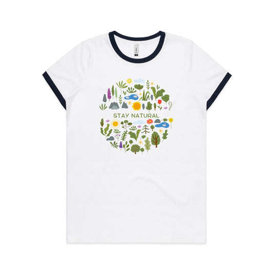 Stay Natural - Women's Ringer Tee