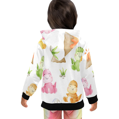 Hatching Dinosaurs - Junior Girls Zip Up Hoodie