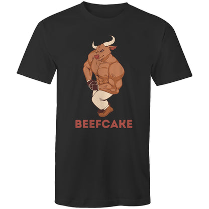 Beefcake, Bull, Gym - Mens T-Shirt Black Fitness T-shirt Fitness
