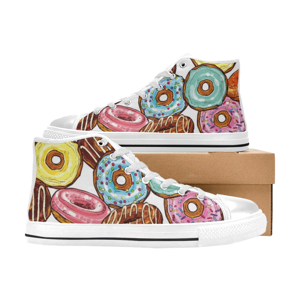 Doughnuts - Women's High Top Canvas Shoes