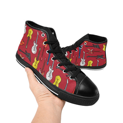 All The Guitars - Men's High Top Canvas Shoes