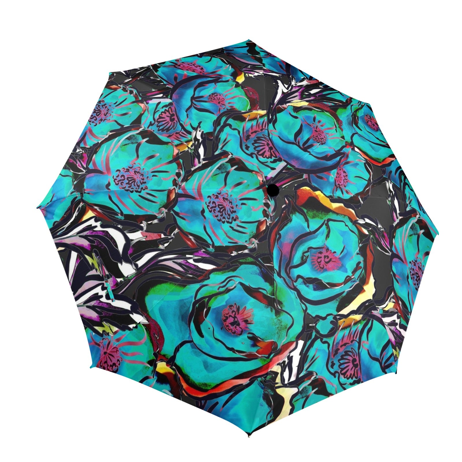 Flower It Blue - Semi-Automatic Foldable Umbrella Semi-Automatic Foldable Umbrella