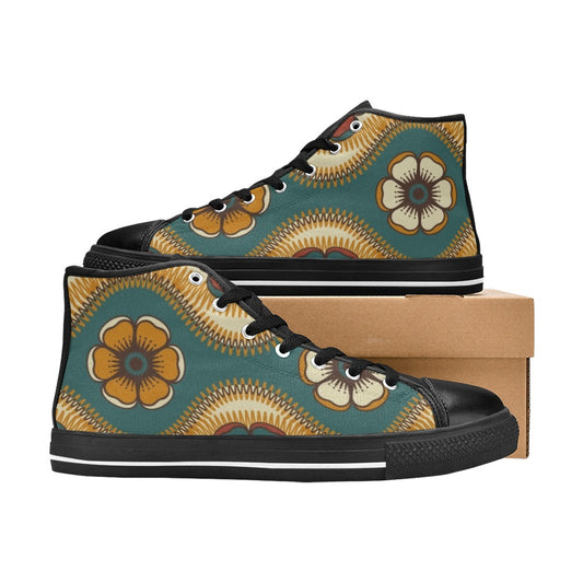 Vintage Floral - Men's High Top Canvas Shoes