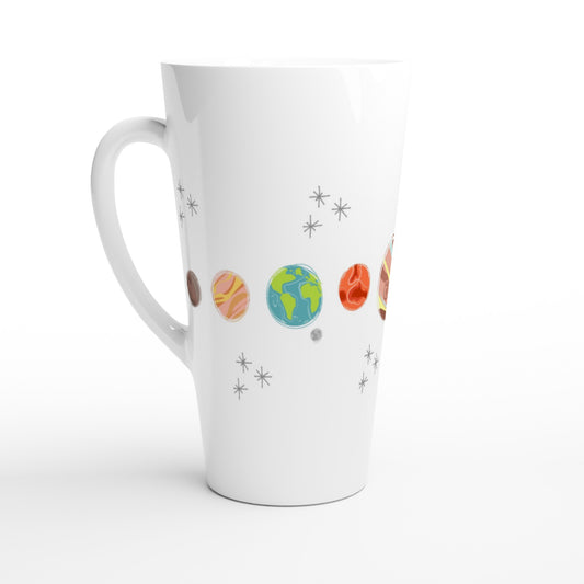 Solar System Planets - White Latte 17oz Ceramic Mug Default Title Latte Mug Space