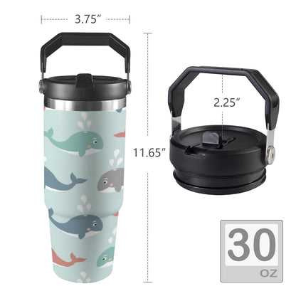 Cute Whales - 30oz Tumbler with Top Handle