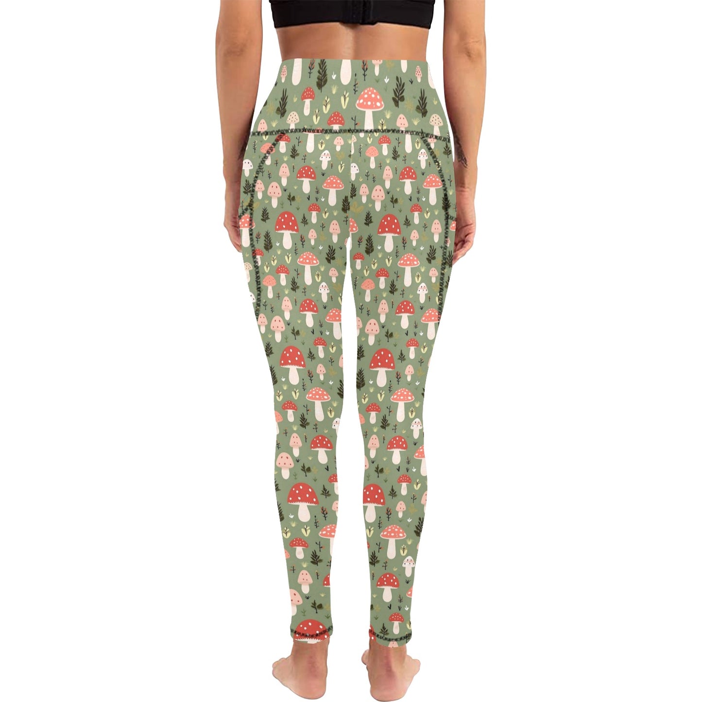 Mushroom Garden - Women's All Over Print Leggings with Pockets